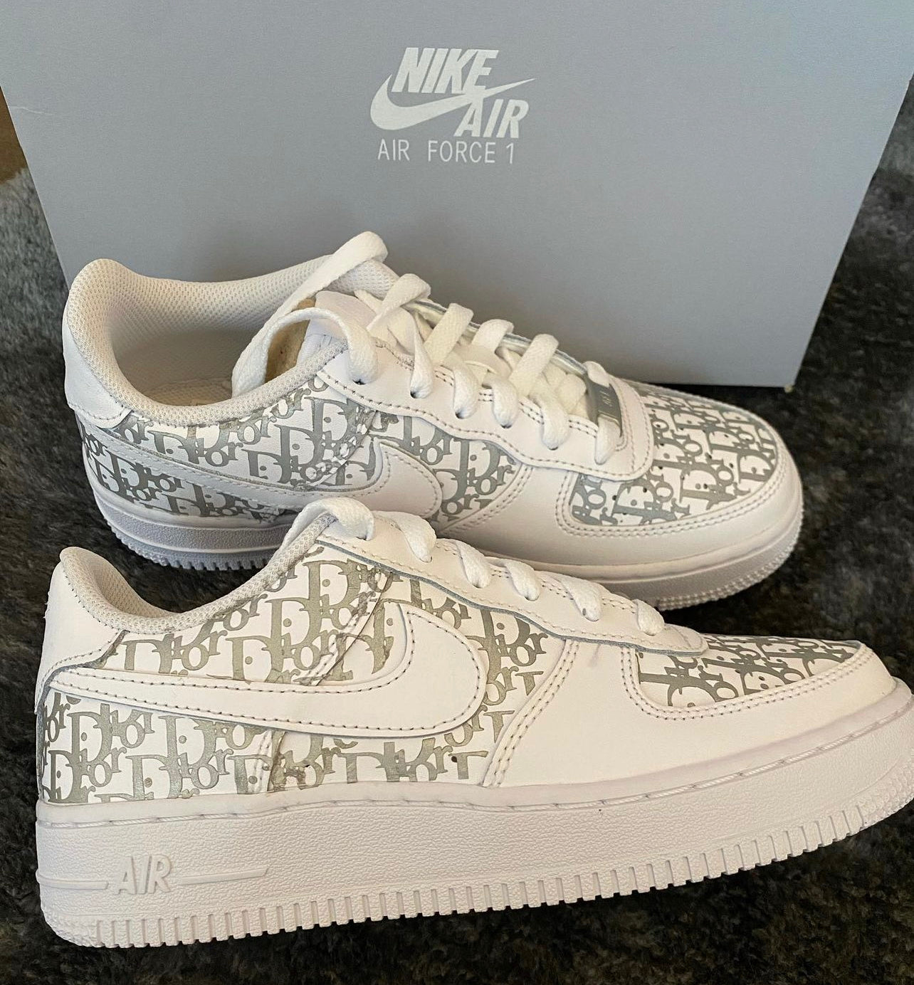 White AF1 Adult x CD Reflective