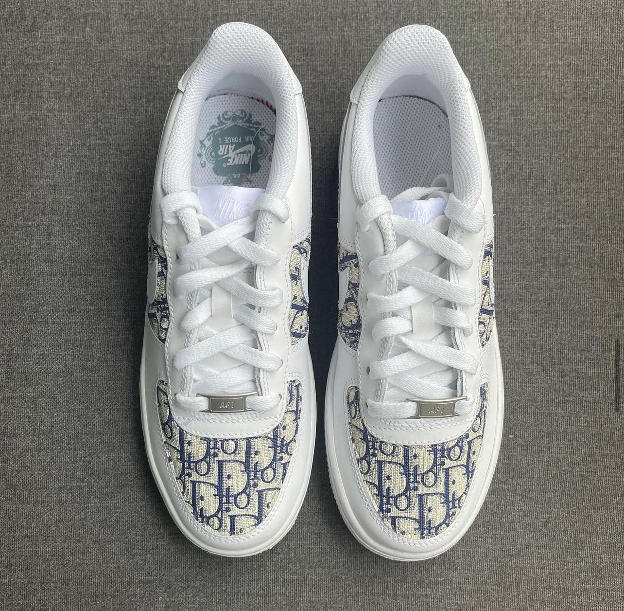 White AF1 Adult x CD Blue Fabric